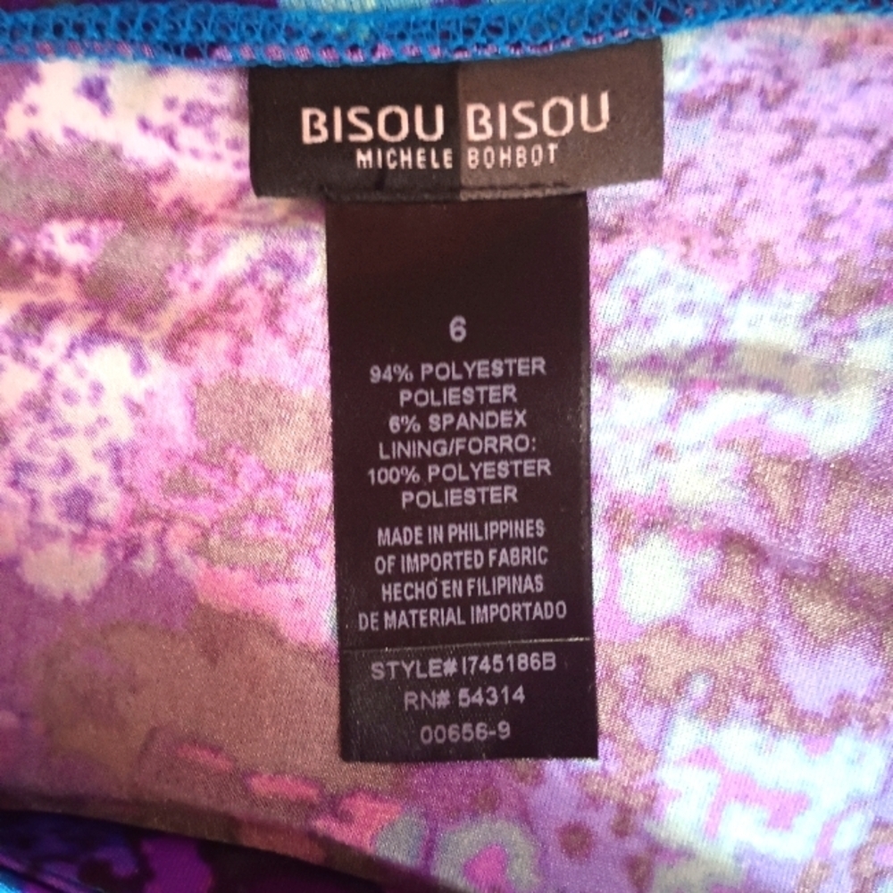 Bisou Bisou Y2K Beaded Shoulder Multicolor Cocktail Dress (NWT!!!) - Picture 9 of 9